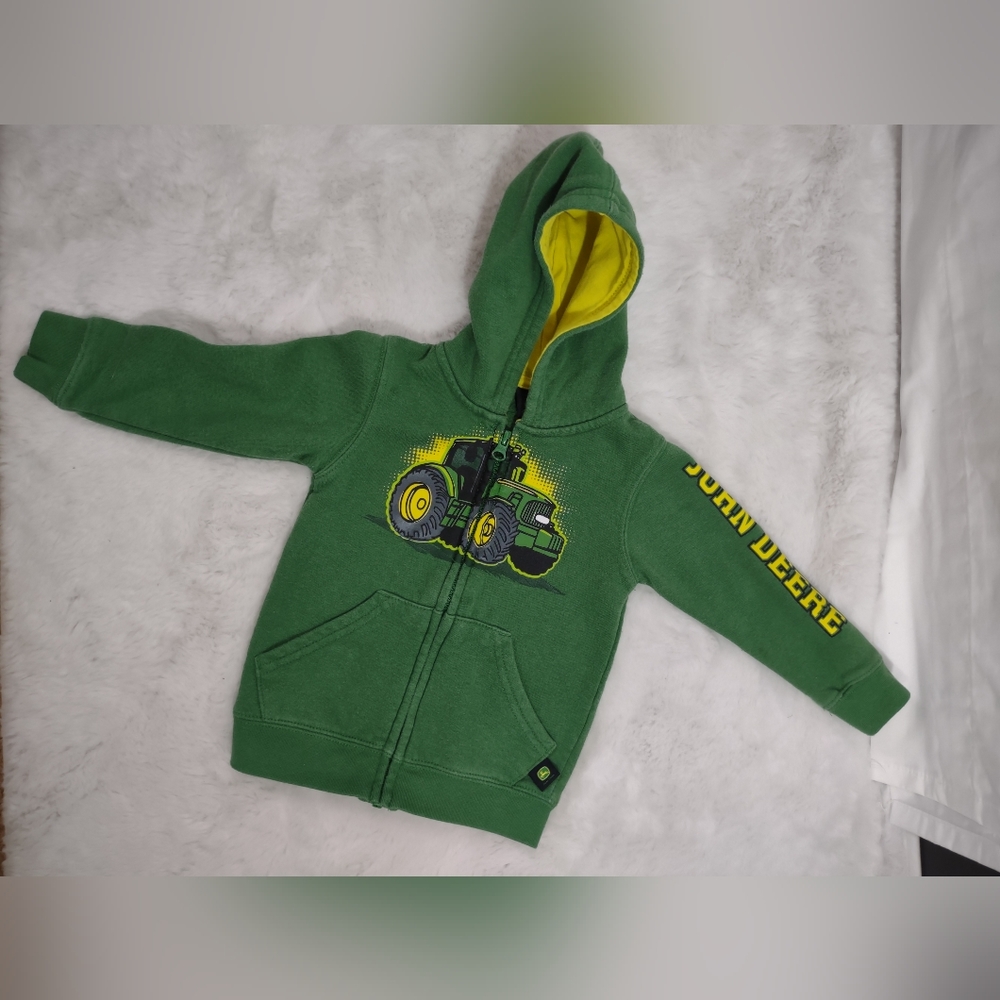 JOHN DEERE Boys Zip Up Hooded Jacket Size 18M